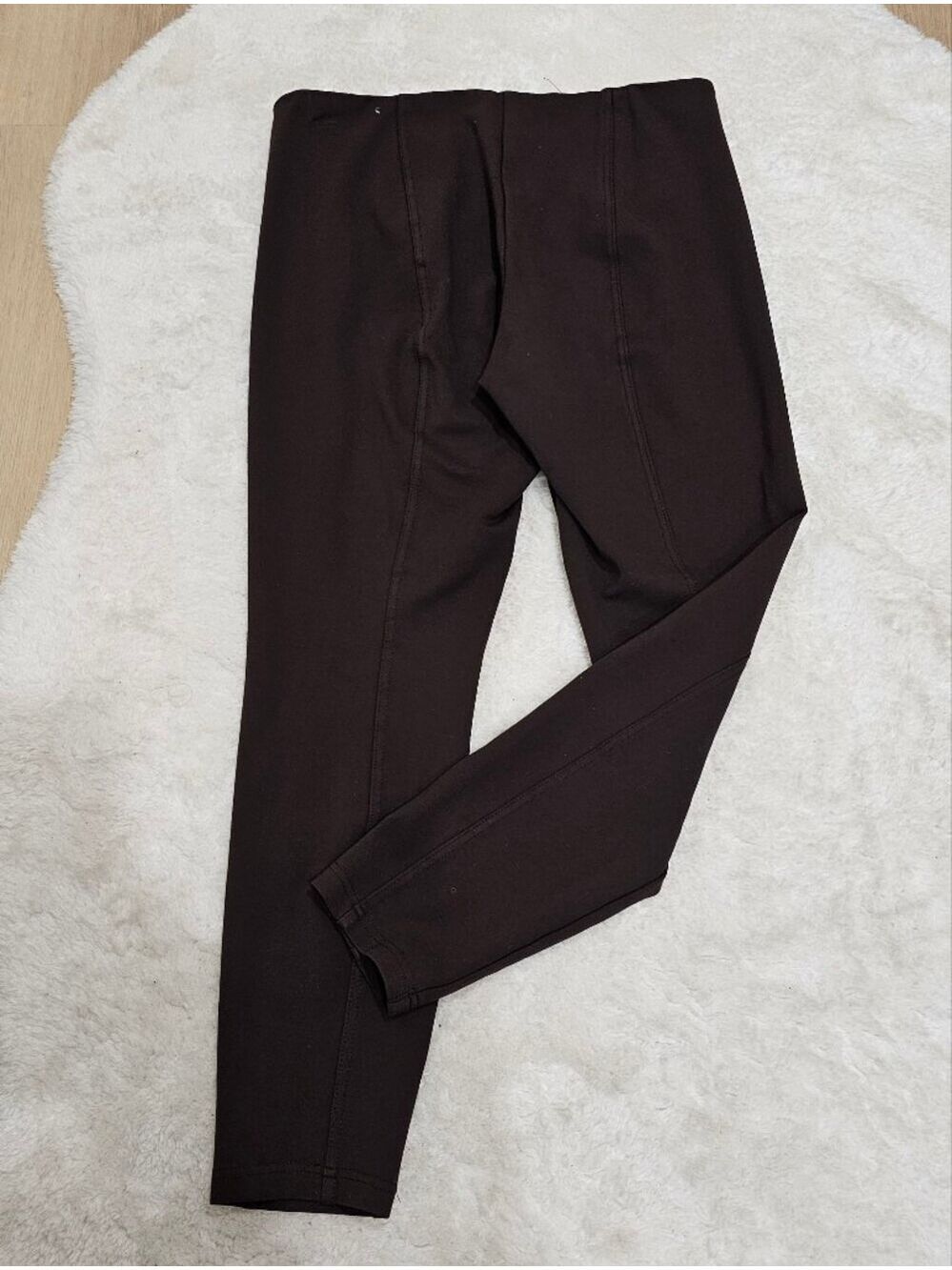 Brown Ponte Knit Pull On Pants Quiet Luxury Minimalist Academia Capsule Wardrobe - Picture 6 of 10